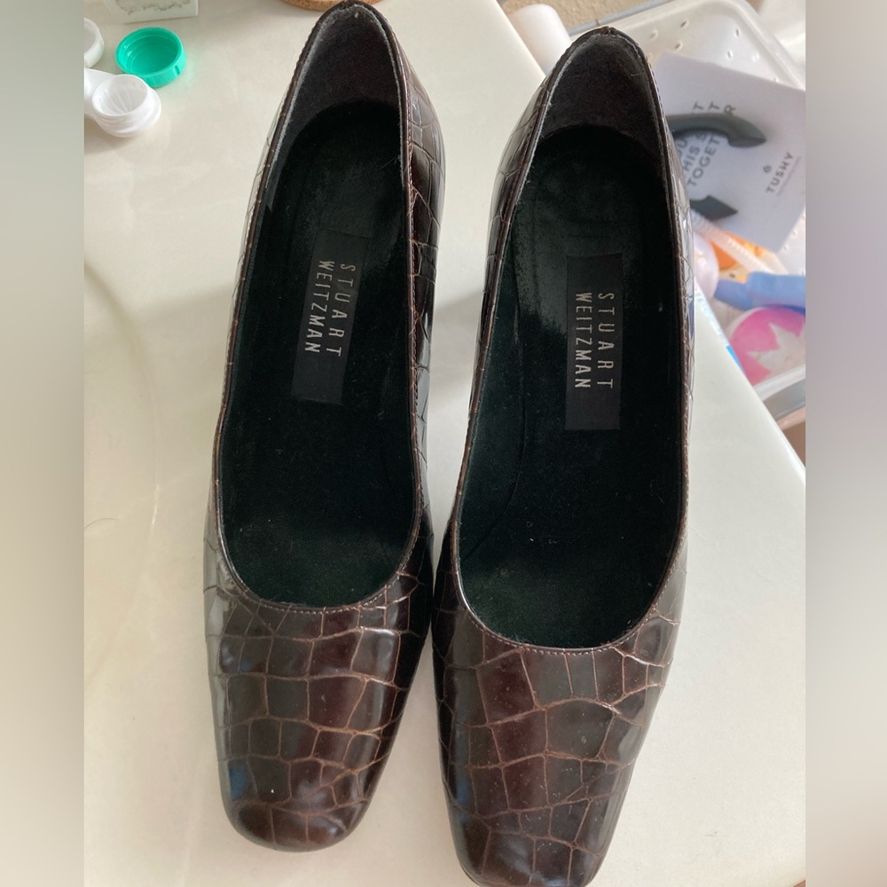 Stuart Weitzman vintage brown leather heels